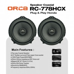 Speaker Coaxial ORCA RC-778HCX 6.5" inch Plug and Play Honda