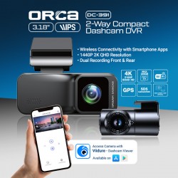 ORCA DC-391 2-WAY COMPACT DASHCAM DVR
